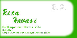 rita havasi business card